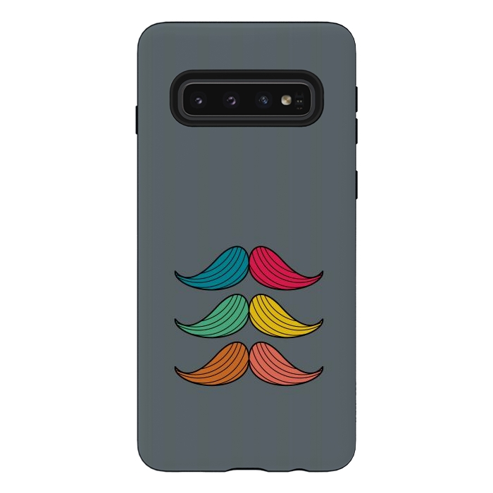 Galaxy S10 StrongFit colorful moustaches by TMSarts