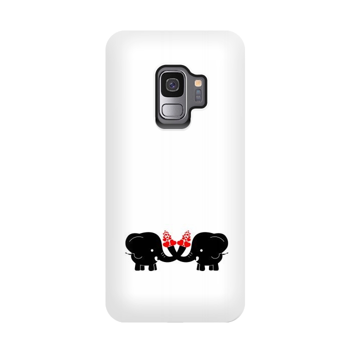 Galaxy S9 StrongFit cute couple elephants by TMSarts