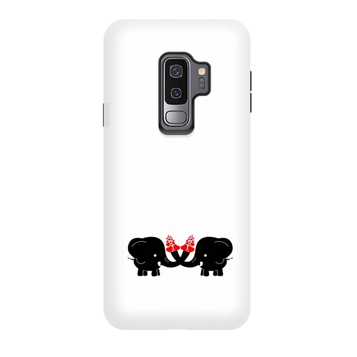 Galaxy S9 plus StrongFit cute couple elephants by TMSarts