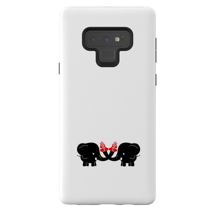 Galaxy Note 9 StrongFit cute couple elephants by TMSarts