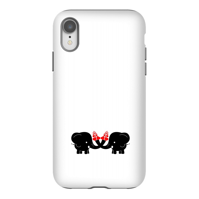 iPhone Xr StrongFit cute couple elephants by TMSarts