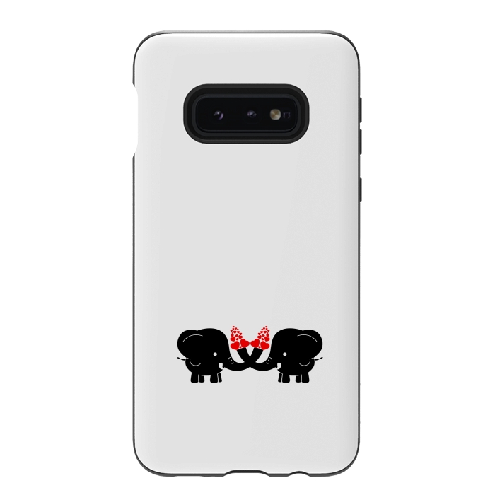 Galaxy S10e StrongFit cute couple elephants by TMSarts