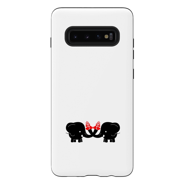Galaxy S10 plus StrongFit cute couple elephants by TMSarts