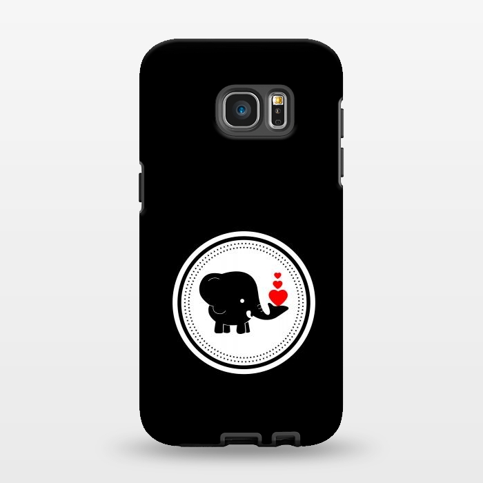 Galaxy S7 EDGE StrongFit elephant with hearts by TMSarts