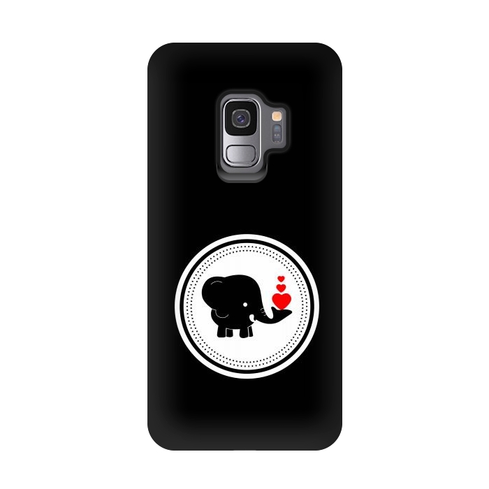 Galaxy S9 StrongFit elephant with hearts by TMSarts