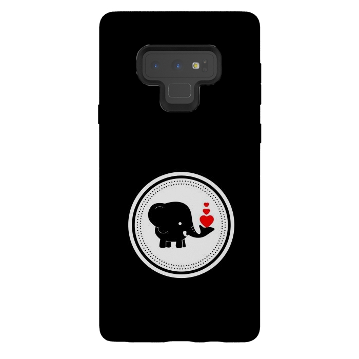 Galaxy Note 9 StrongFit elephant with hearts by TMSarts