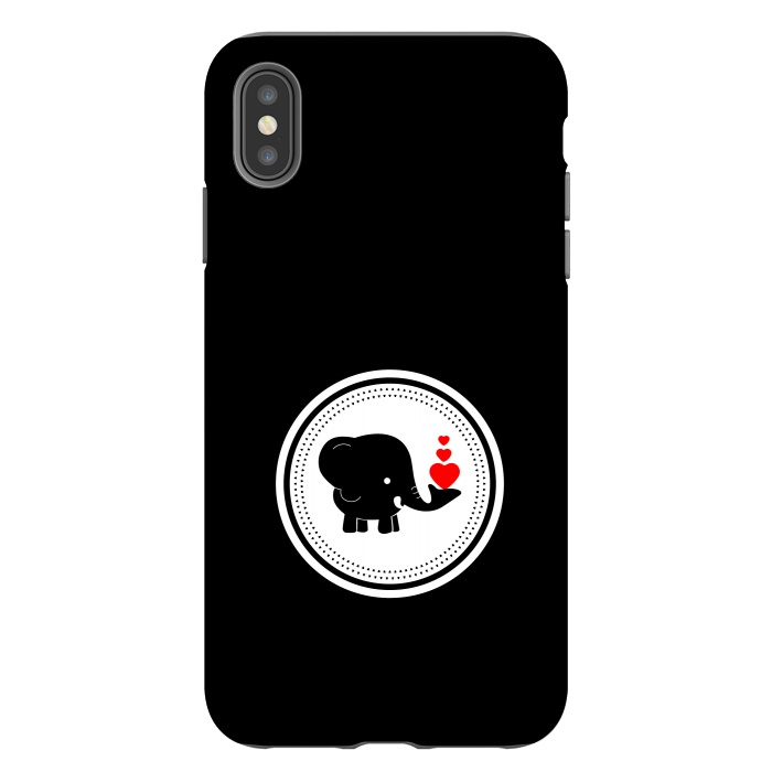 iPhone Xs Max StrongFit elephant with hearts by TMSarts