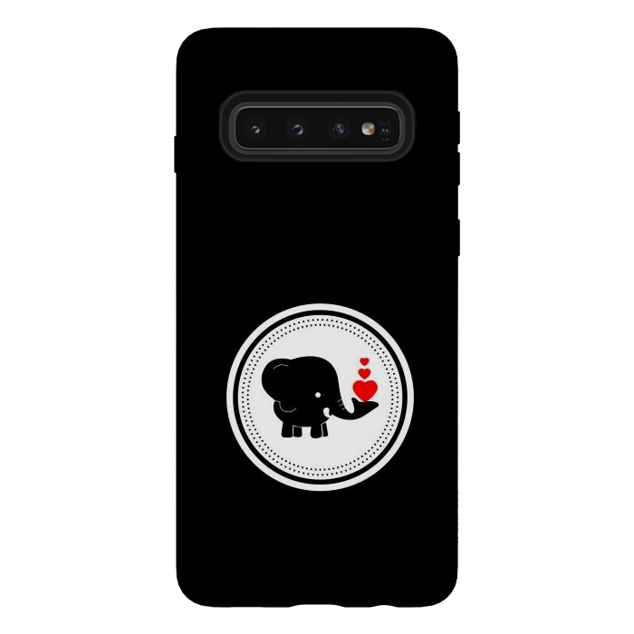 Galaxy S10 StrongFit elephant with hearts by TMSarts