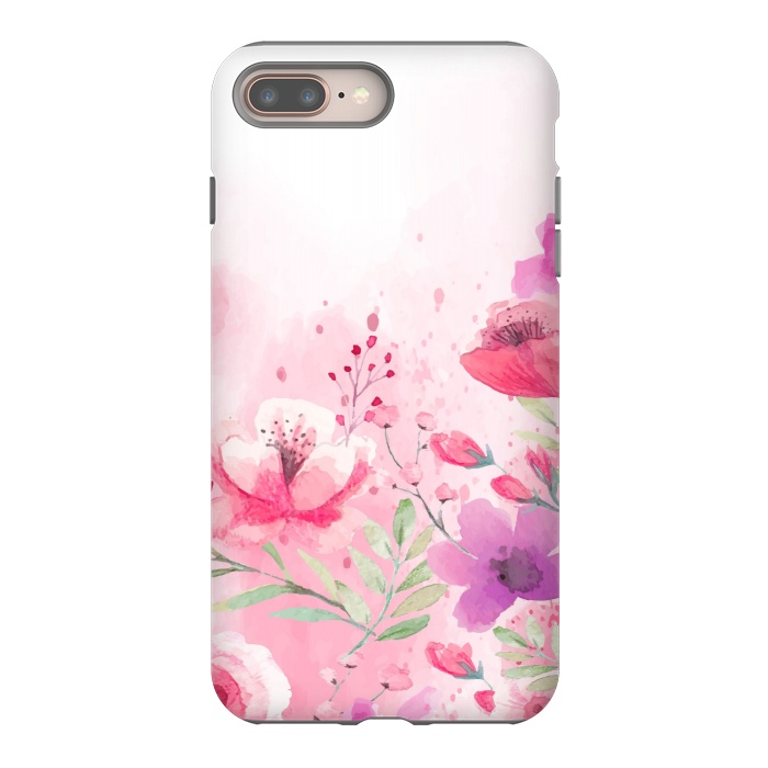 iPhone 7 plus StrongFit pink floral print by MALLIKA