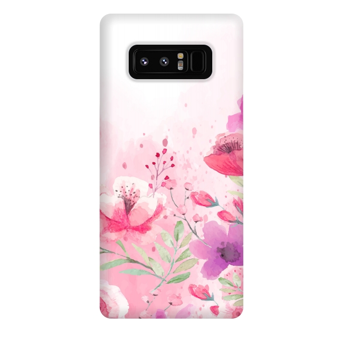 Galaxy Note 8 StrongFit pink floral print by MALLIKA