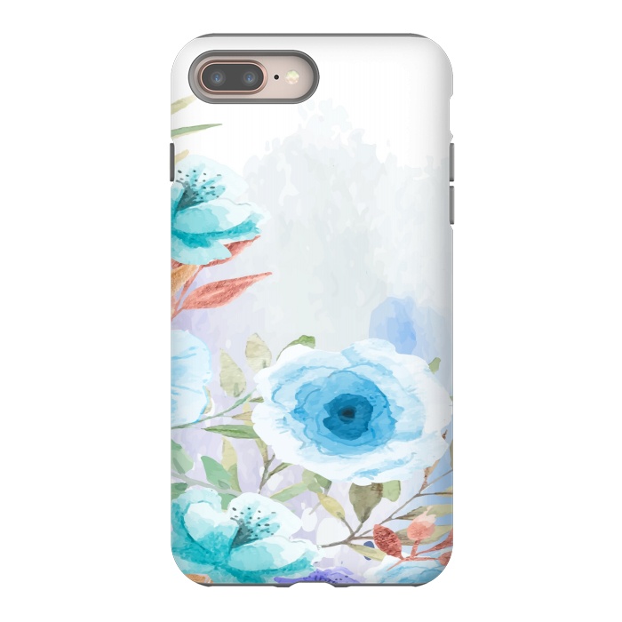 iPhone 7 plus StrongFit blue floral print by MALLIKA