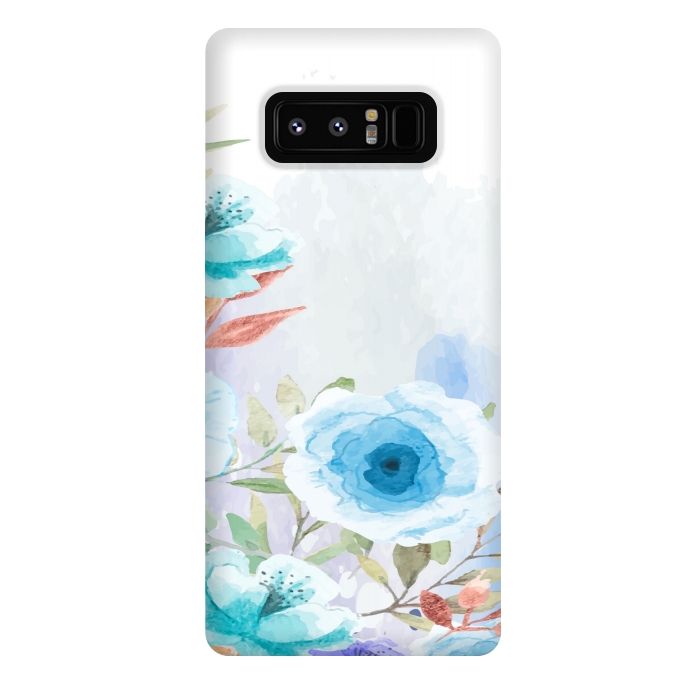 Galaxy Note 8 StrongFit blue floral print by MALLIKA