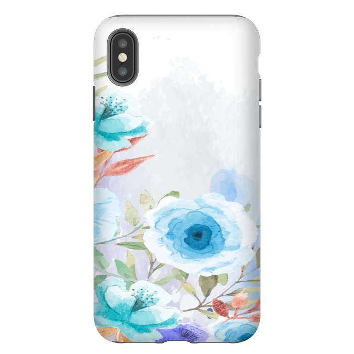 iPhone Xs Max StrongFit blue floral print by MALLIKA