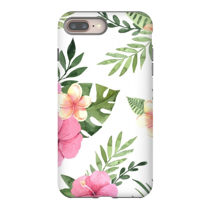 iPhone 7 plus StrongFit tropical pink pattern by MALLIKA