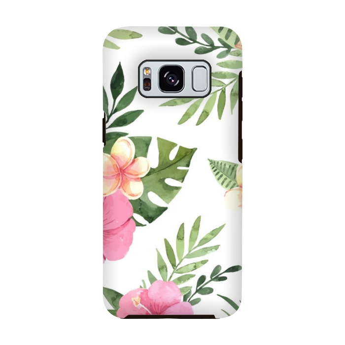Galaxy S8 StrongFit tropical pink pattern by MALLIKA