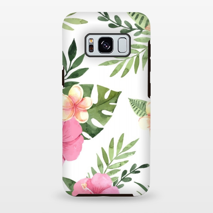 Galaxy S8 plus StrongFit tropical pink pattern by MALLIKA