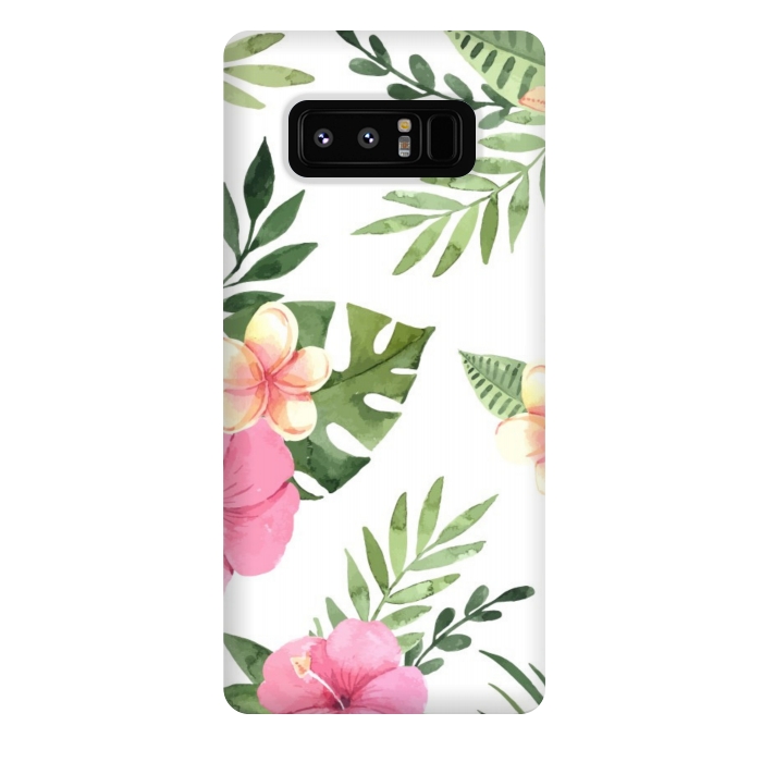 Galaxy Note 8 StrongFit tropical pink pattern by MALLIKA