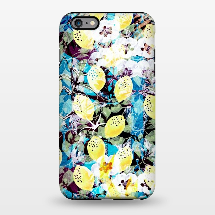iPhone 6/6s plus StrongFit Lemons and white flowers watercolor illustration by Oana 