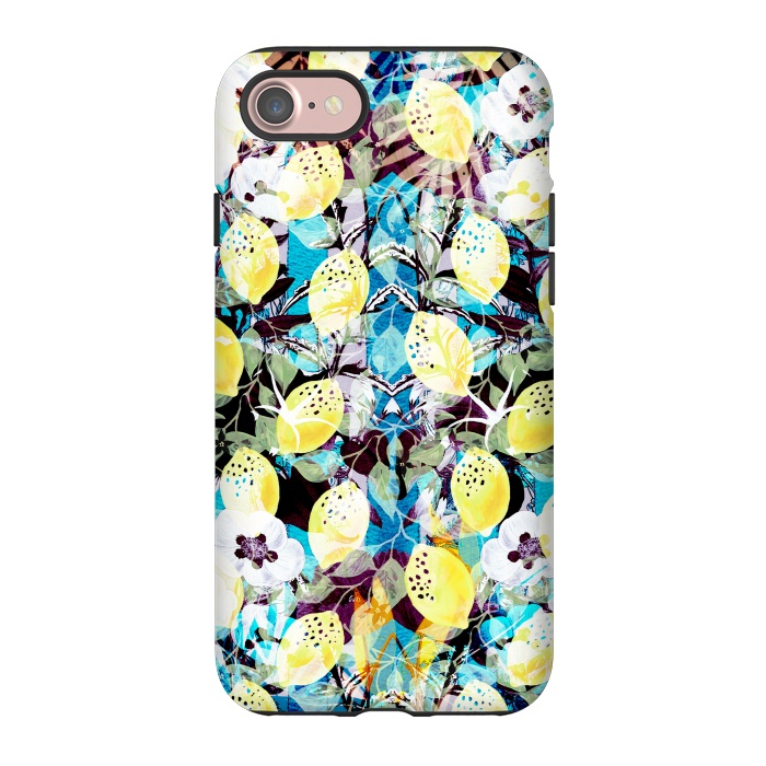 iPhone 7 StrongFit Lemon tree with white flowers watercolor pattern by Oana 