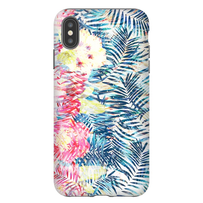 iPhone Xs Max StrongFit Colorful tropical leaves hawaiian bouquet by Oana 