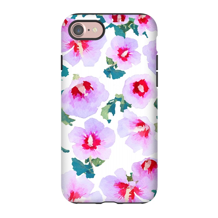 iPhone 7 StrongFit Rose of Sharon watercolor flowers by Oana 