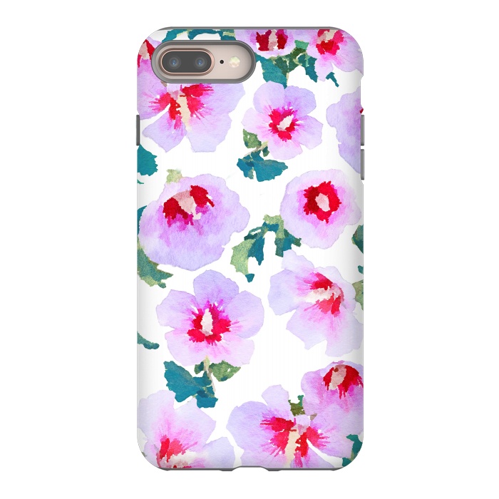 iPhone 7 plus StrongFit Rose of Sharon watercolor flowers by Oana 