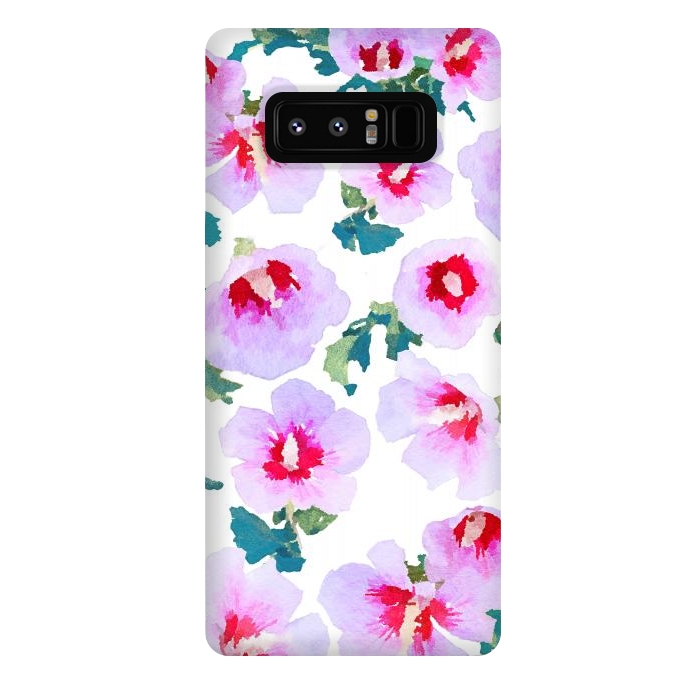 Galaxy Note 8 StrongFit Rose of Sharon watercolor flowers by Oana 