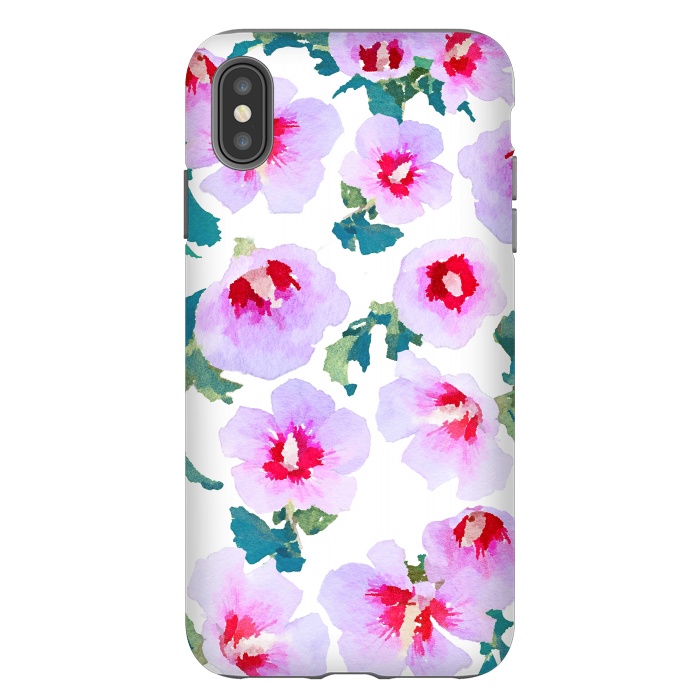 iPhone Xs Max StrongFit Rose of Sharon watercolor flowers by Oana 