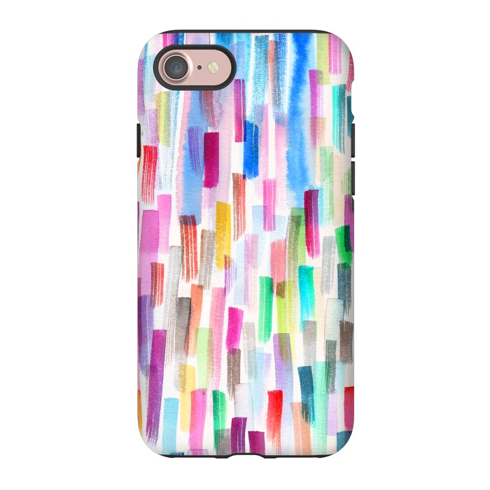 iPhone 7 StrongFit Colorful Brushstrokes Multicolored by Ninola Design