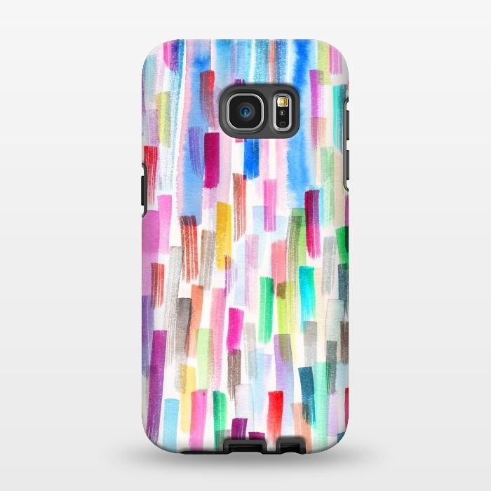 Galaxy S7 EDGE StrongFit Colorful Brushstrokes Multicolored by Ninola Design
