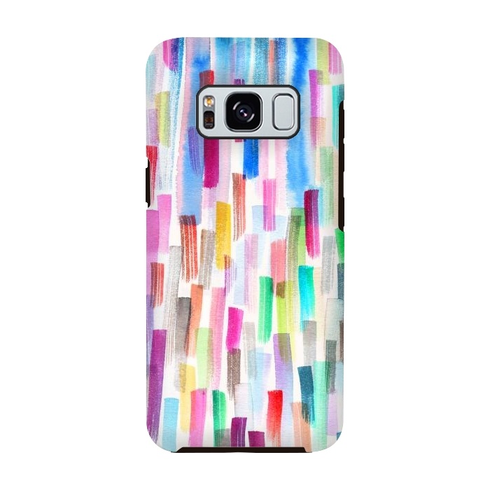 Galaxy S8 StrongFit Colorful Brushstrokes Multicolored by Ninola Design