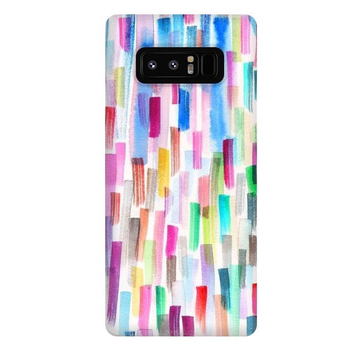 Galaxy Note 8 StrongFit Colorful Brushstrokes Multicolored by Ninola Design