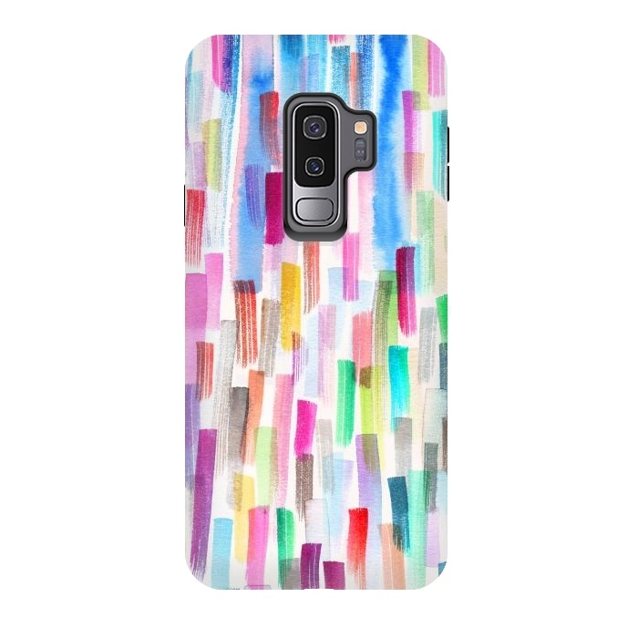 Galaxy S9 plus StrongFit Colorful Brushstrokes Multicolored by Ninola Design