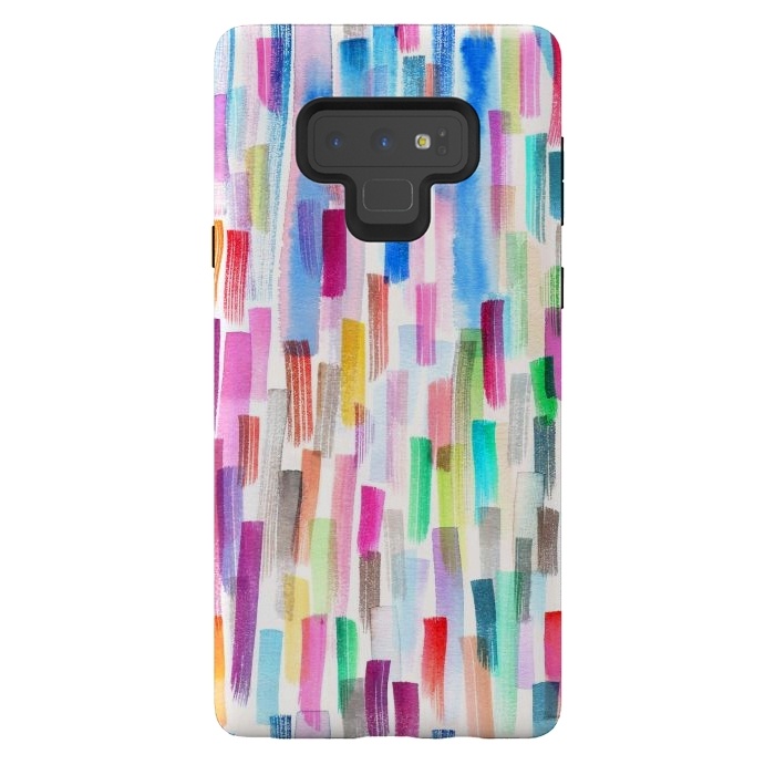 Galaxy Note 9 StrongFit Colorful Brushstrokes Multicolored by Ninola Design