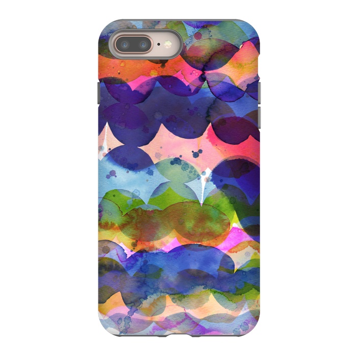 iPhone 7 plus StrongFit Abstract Watercolor Waves by Ninola Design