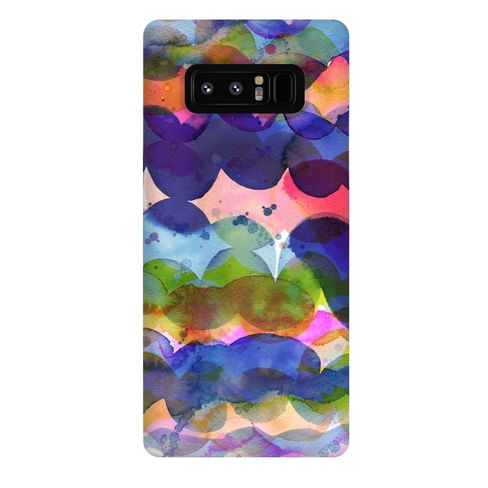 Galaxy Note 8 StrongFit Abstract Watercolor Waves by Ninola Design
