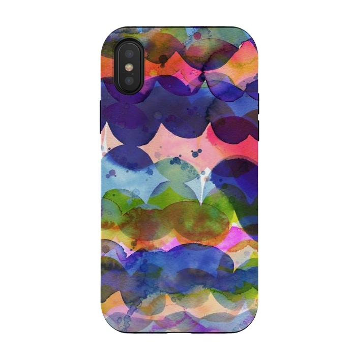 iPhone Xs / X StrongFit Abstract Watercolor Waves by Ninola Design