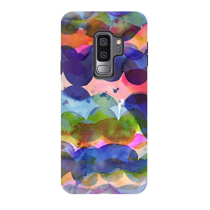 Galaxy S9 plus StrongFit Abstract Watercolor Waves by Ninola Design