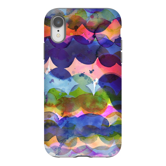 iPhone Xr StrongFit Abstract Watercolor Waves by Ninola Design