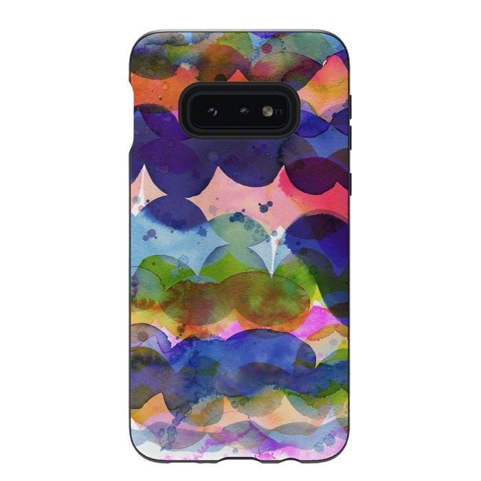 Galaxy S10e StrongFit Abstract Watercolor Waves by Ninola Design