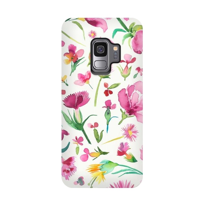Galaxy S9 StrongFit Little Flowers Bud by Ninola Design