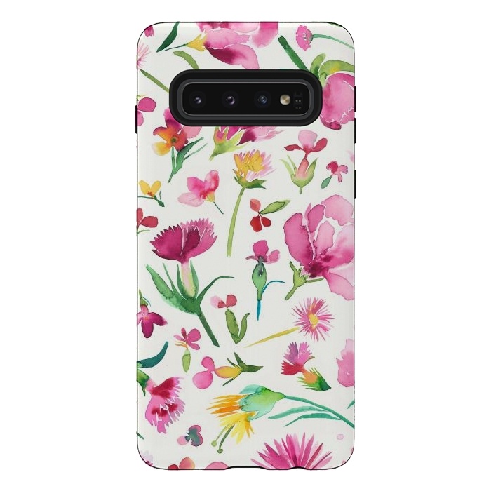 Galaxy S10 StrongFit Little Flowers Bud by Ninola Design