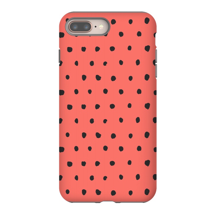 iPhone 7 plus StrongFit Artsy Dots Living Coral by Ninola Design