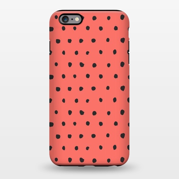 iPhone 6/6s plus StrongFit Artsy Dots Living Coral by Ninola Design