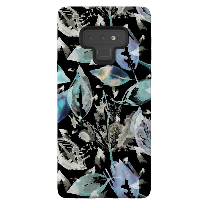 Galaxy Note 9 StrongFit Autumn Neon Leaves by Ninola Design