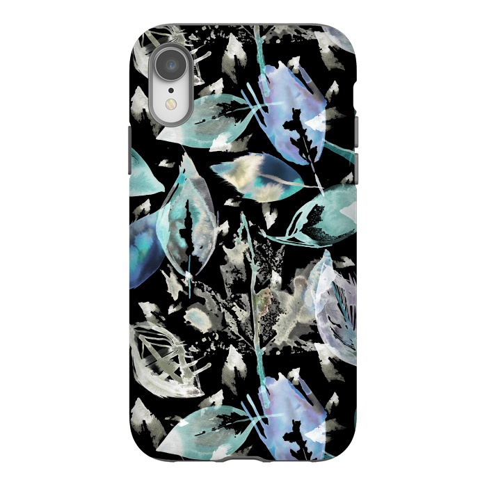iPhone Xr StrongFit Autumn Neon Leaves by Ninola Design