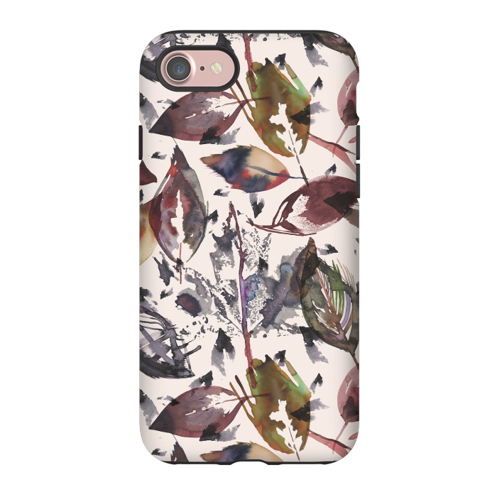 iPhone 7 StrongFit Trendy Autumn Leaves by Ninola Design