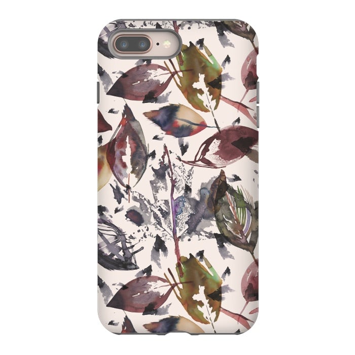 iPhone 7 plus StrongFit Trendy Autumn Leaves by Ninola Design