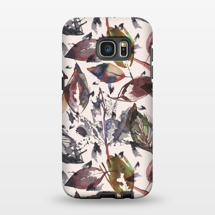 Galaxy S7 EDGE StrongFit Trendy Autumn Leaves by Ninola Design