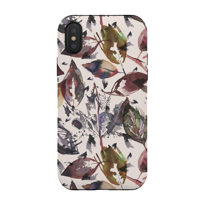 iPhone Xs / X StrongFit Trendy Autumn Leaves by Ninola Design